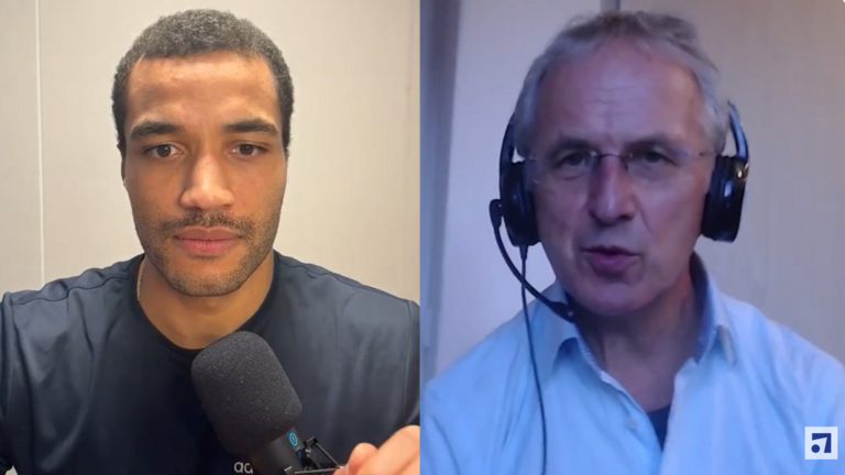 Screenshot von dem Videogespräche zwischen Dr. Jonathan Apasu und Prof. Dr. Andreas Michalsen